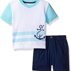Nautica Blue/White Tshirt and Shirt set 12 M